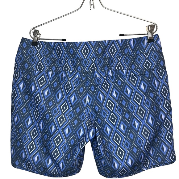 Eastern Mountain Sports Diamond Pattern Blue Board Shorts for Women size 10 - Picture 2 of 5
